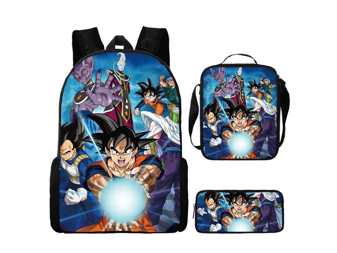 KOHREE Conjunto de tres piezas de mochila escolar para estudiantes de Dragon Ball