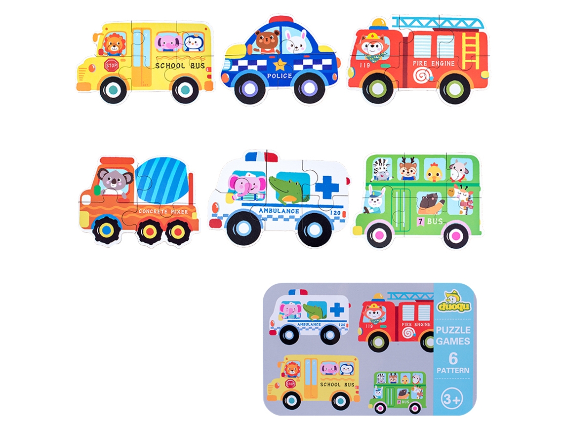 (transporte) Rompecabezas Y Juguetes Educativos, Rompecabezas De Madera 3d, Juegos De Rompecabezas De Caja De Lata Para Niños.