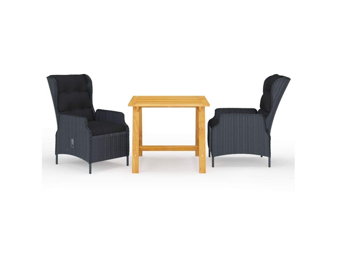 Juego de comedor de jardín de 2 piezas en gris oscuro, Dkd Home Decor