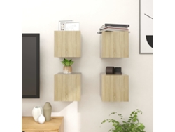 Estantería/Muebles de TV de Pared 4 Pzs 30,5X30X30 Cm Roble Sonoma