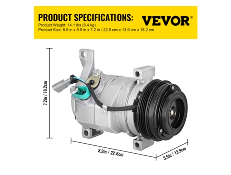 VEVOR AC Compresor 78363 00-14 Cadillac Chevy GMC Hummer 4,8L 5,3L 5,7L 6,0L
