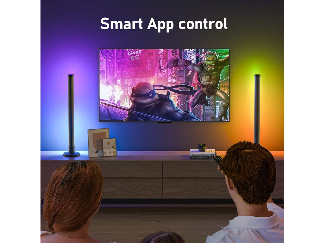 1 Par De Lámparas De Escritorio Inteligentes Lixincorda Led Rgbic Con Control Remoto Por Aplicación Bluetooth.