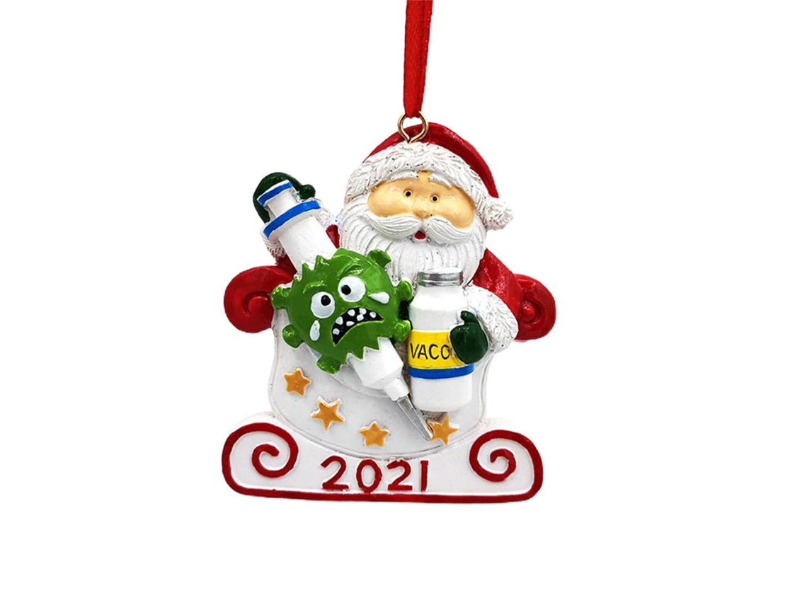 KOFIHETY Adorno Navideño de Resina con Papá Noel y Árbol, Colgante para Decoración de Año Nuevo, Fiesta, Hogar o Regalo