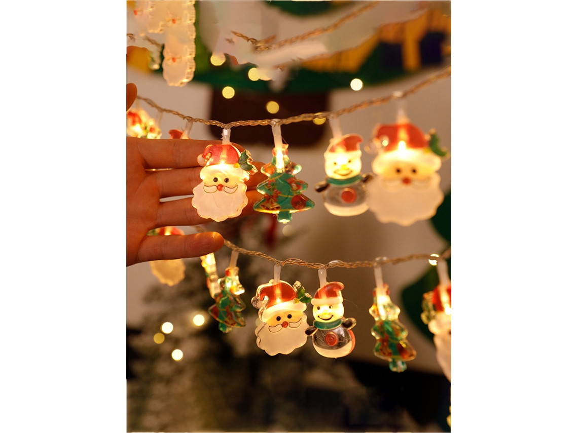 Luces navideñas (luz cálida, 1,5 m, 10 LED), luces LED a pilas.