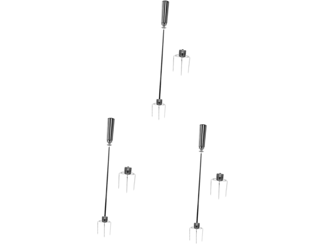 3 Ensembles Broche À Barbacoa Acier Brochette Friteuse Grillades En Plein Un Cuisson Accessoires De ...
