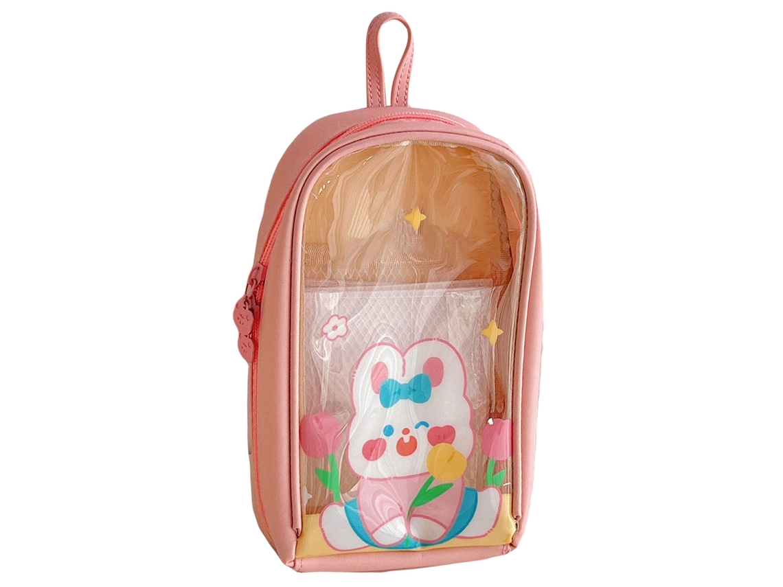 Estuche con delicado diseño de dibujos animados, gran capacidad, transparente, impermeable, para estudiantes.