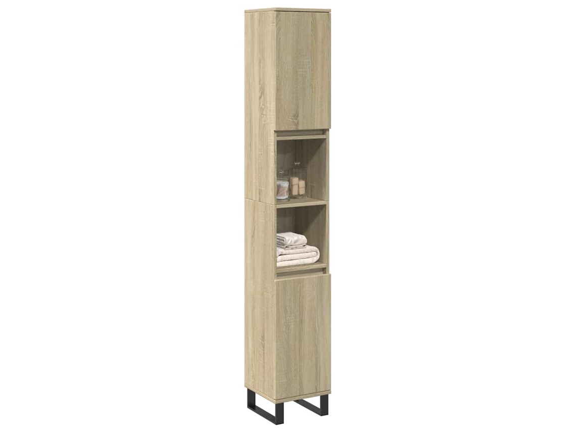 Mueble de baño 30x30x190 cm, derivados de la madera de roble Sonoma, DKD HOME DECOR