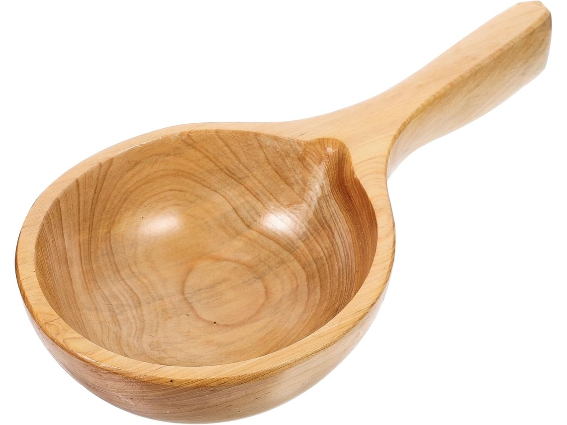 Concha Multifuncional De Madeira Maciça Para Água, Ideal Para Banheiro E Cozinha, Com Alça.