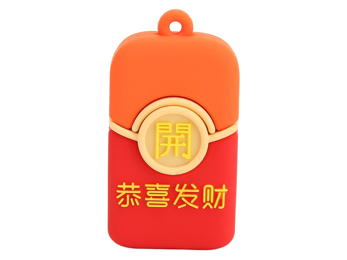 Pendrive Usb 2.0 Con Diseño De Sobrecito Rojo Animado 32gb Plug And Play Para Pc Y Coches
