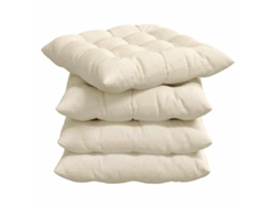 Cojines para asiento, 4 unidades, color crema, 40 x 40 x 6 cm, HARLANV1