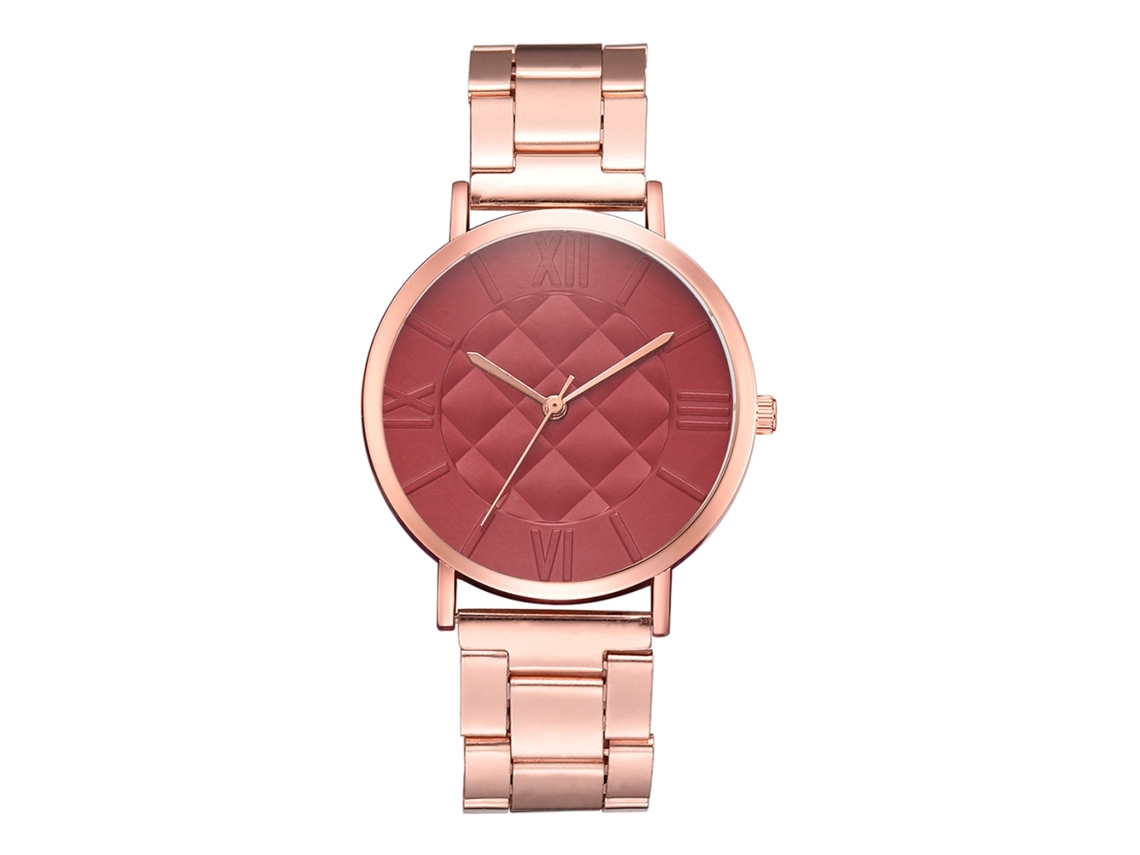 Reloj De Pulsera Informal Para Mujer Con Correa De Aleación Y Esfera Redonda (rojo)