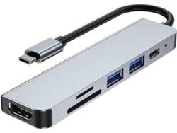 Hub 6 en 1, Soporte, Transferencia, Tabletas, Juegos, STELASPLEN