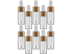 Lot De 10 Frascos Compte-gouttes Pour Huiles Essentielles Ml En Verre Transparent Bouchon Aluminium