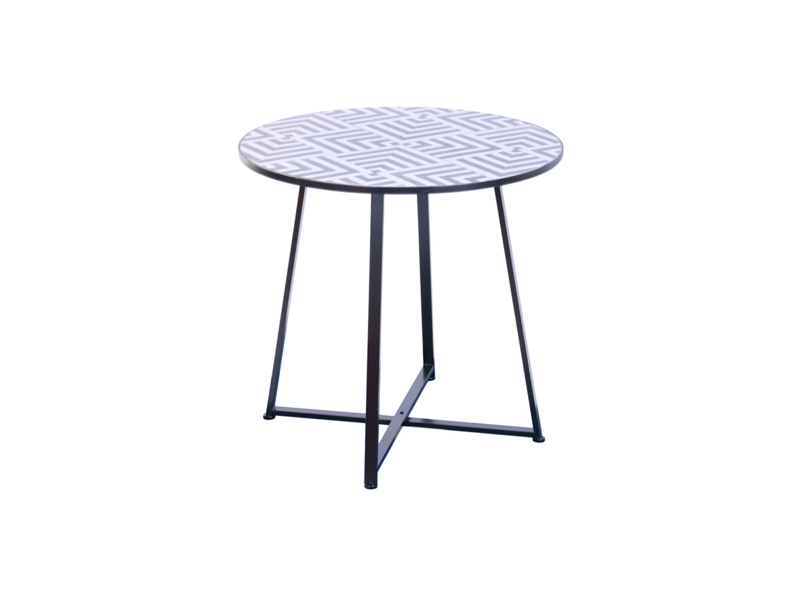 Mesa Piedra Metal 80x80x76cm