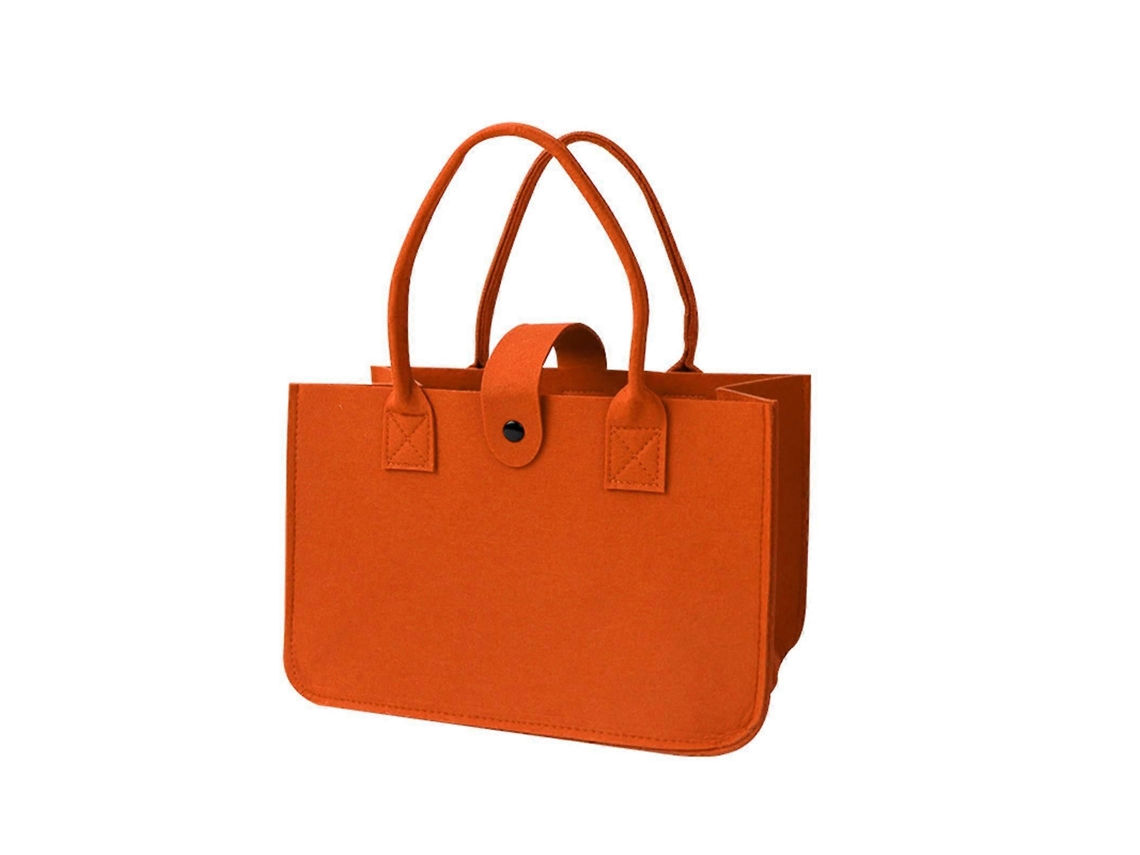 Bolsa de fieltro plegable y resistente a los desgarros, ideal para ir de compras, picnics y uso diario. Color amarillo.