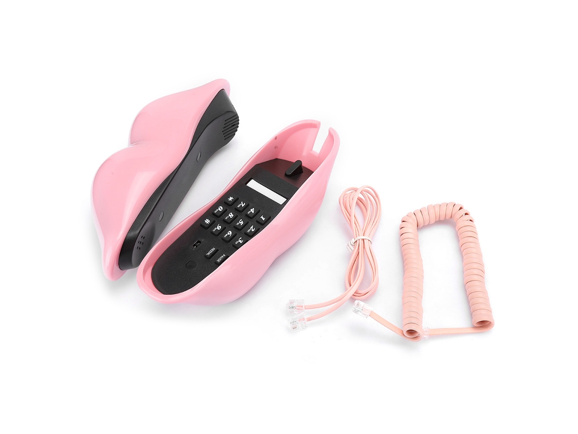 Teléfono De Escritorio Creativo De Estilo Europeo Con Forma De Labios Rosas Para El Hogar.