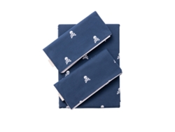 Set Cama (260x240cm) con 2 Fundas Almohada (50x105cm) - 100% Algodón Navy Calaveras SCALPERS
