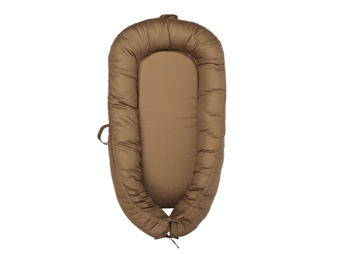 Cuna portátil para bebé de algodón transpirable con funda extraíble, 90x50cm DIGITALLAB (marrón)