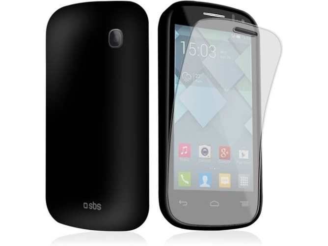 Carcasa y Protector de Pantalla SBS Aero Alcatel One Pop Negro