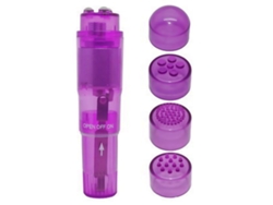 Massajeador Vibrador Femenino 4 Cabezas Diferentes Estimulador Clítoris Juguete Transparente Rosa