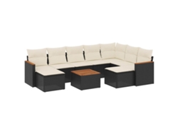 Maison Exclusive - Set De Sofás De Jardín 10 Pzas Cojines Ratán Sintético Negro