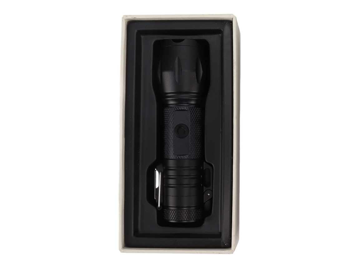 2026-encendedor Eléctrico Impermeable Antiviento De Aleación De Aluminio Portátil Con Linterna 3.7v Negro