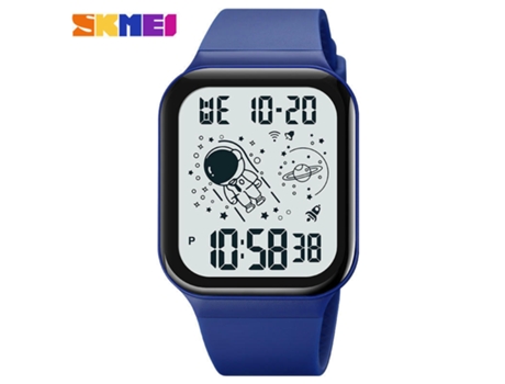 Reloj multifunción resistente al agua para hombre, relojes cuadrados digitales LED, máquina blanca azul LUUCOZK