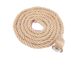 Rebe-lámpara Colgante Vintage De Soga De Caña E27 Base 1.5m Para Techo Retro (1 Cabeza)
