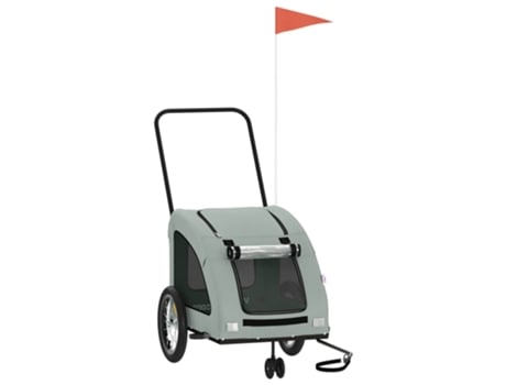 Remolque de bicicleta mascotas hierro tela Oxford VIDAXL gris
