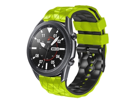 Correa de reloj inteligente para Samsung Gear S3 Classic 22 mm Patrón de fútbol Correa de silicona bicolor (verde + negro)