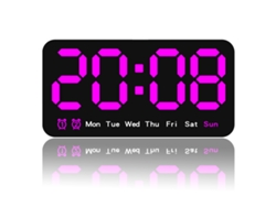 Reloj de pared digital grande, LED de dígitos grandes, alarma dual NEVEANCE