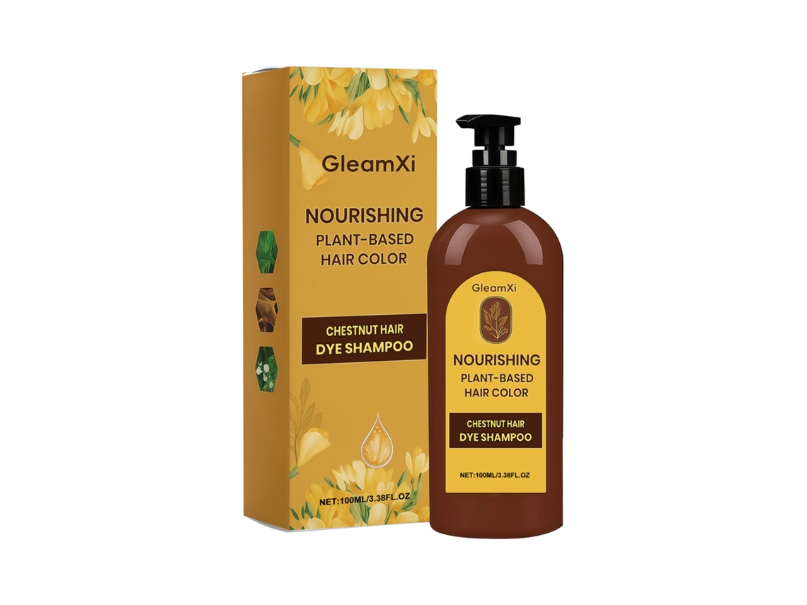 Tinte nutritivo para el cabello de origen vegetal en color castaño.