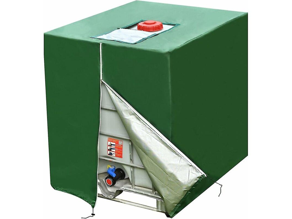 Cubierta Para Tanque Ibc 1000l De Lona Verde 210d Resistente A Uv Y Polvo Con Cordón De Ajuste