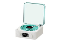 KW03 Tocadiscos retro inalámbrico RGB con Bluetooth 5.0 y altavoz estéreo con ruido blanco.