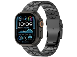 Correa XIAOMOYU de aleación de titanio para Apple Watch de 42/41/40/38 mm con cierre de seguridad extraíble - Negra