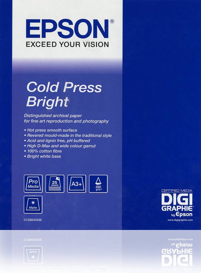 Papel Para Impresora epson cold press bright a3+ 25 hojas c13s042310