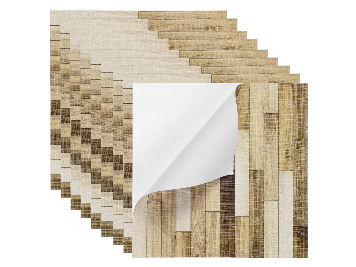 40 Baldosas De Vinilo Autoadhesivas Con Efecto Madera, Piezas De Pvc Autoadhesivas