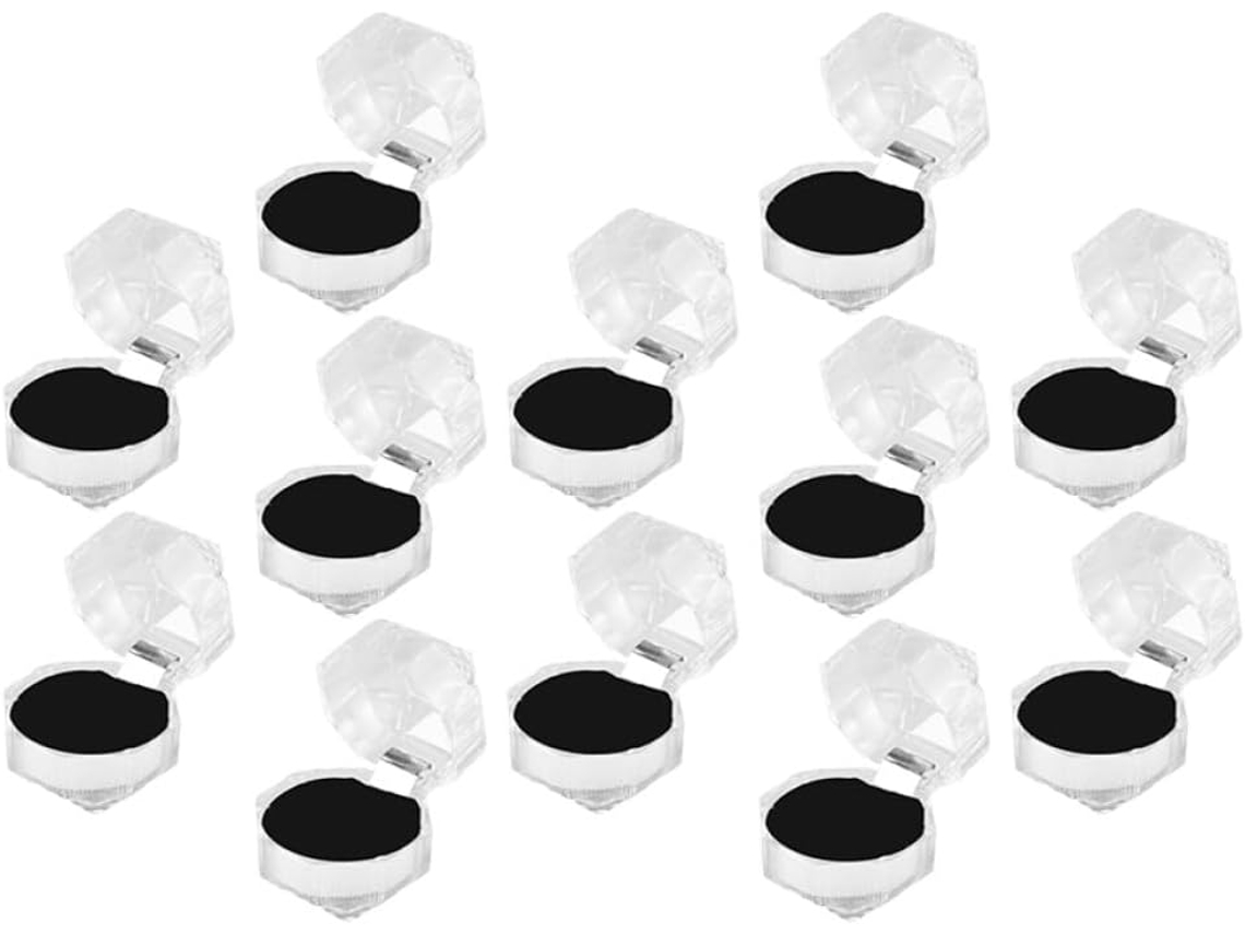Joyería Acrílica 12 Piezas Portátil Transparente Proteger Polvo Ideal Cumpleaños Madre Caja Tapa Día