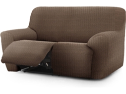Funda de Sofá Relax Extensible 2 Plazas Derecha EYSA Premium Jaz Tejido Multielástico (200 x 70 x 120 cm - Poliéster y Algodón - Marrón)