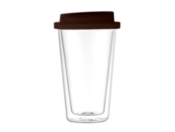 Taza de café de silicona con aislamiento térmico, vaso de vidrio de doble pared, reutilizable con asa ergonómica para uso doméstico.