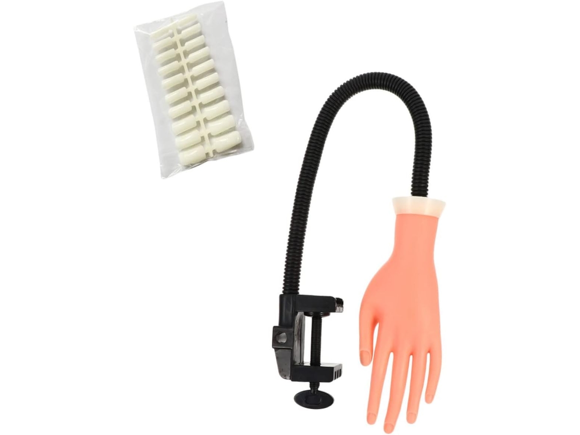 Main D'entraînement En Plastique Orange Para Faux Ongles, Outil Réutilisable Léger Pratique De Na...