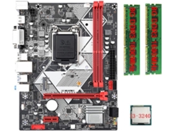 Placa Base De Escritorio B75-h + Procesador I3-3240, 2 Módulos De Ram Ddr3 De 8 Gb A 1600 Mhz, Lga 1155