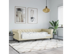 Sofá Cama Cuero Sintético Color Crema 100x200 Cm