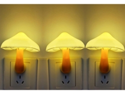 3pack Led Noche Luz Enchufar Lámpara 7 Colores Cambiando Lindas Luces Nocturnas Con Sensor De Hongo Gusshious