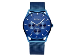 Reloj Hombre Biden Acero Inoxidable Correa Malla Cuarzo Dial Redondo Calendario