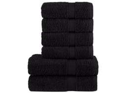 Juego De Toallas Premium Solund 6 Unidades Negro 600 Gsm Wsd383377