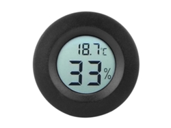 Termómetro Higrómetro Digital Con Pantalla Lcd Integrada, Circular, Pequeño, Medidor De Temperatura Y Humedad Para Interiores, Negro.