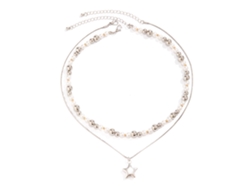 Conjunto De Collar De Capas Con Colgante De Estrella De Aleación, A La Moda Para Mujeres Y Niñas, Talla G