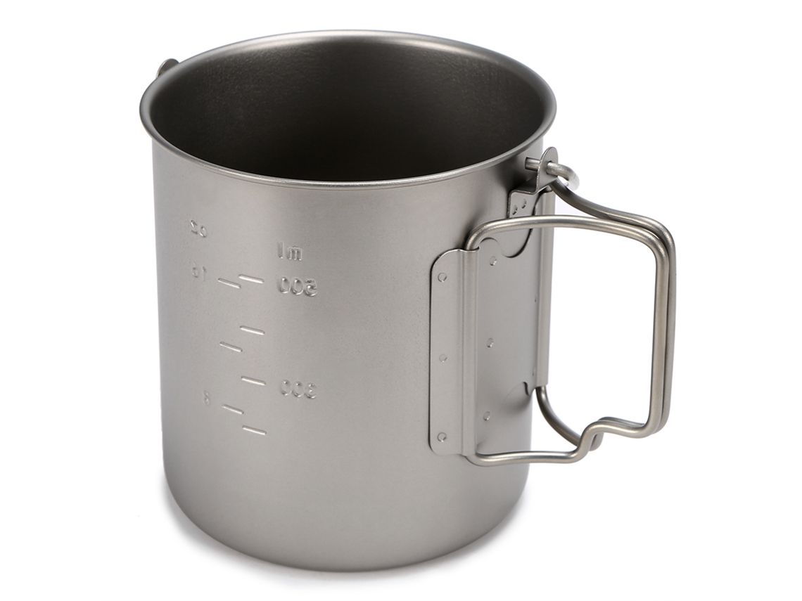 Taza Ultraligera De Titanio Con Asa Plegable Para Camping/picnic 300ml 400ml 450ml 750ml