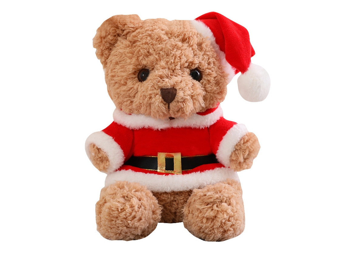 Precioso peluche de Papá Noel para parejas y niños, oso con bufanda navideña verde, 23 cm, Yunzii (0,13 cm)